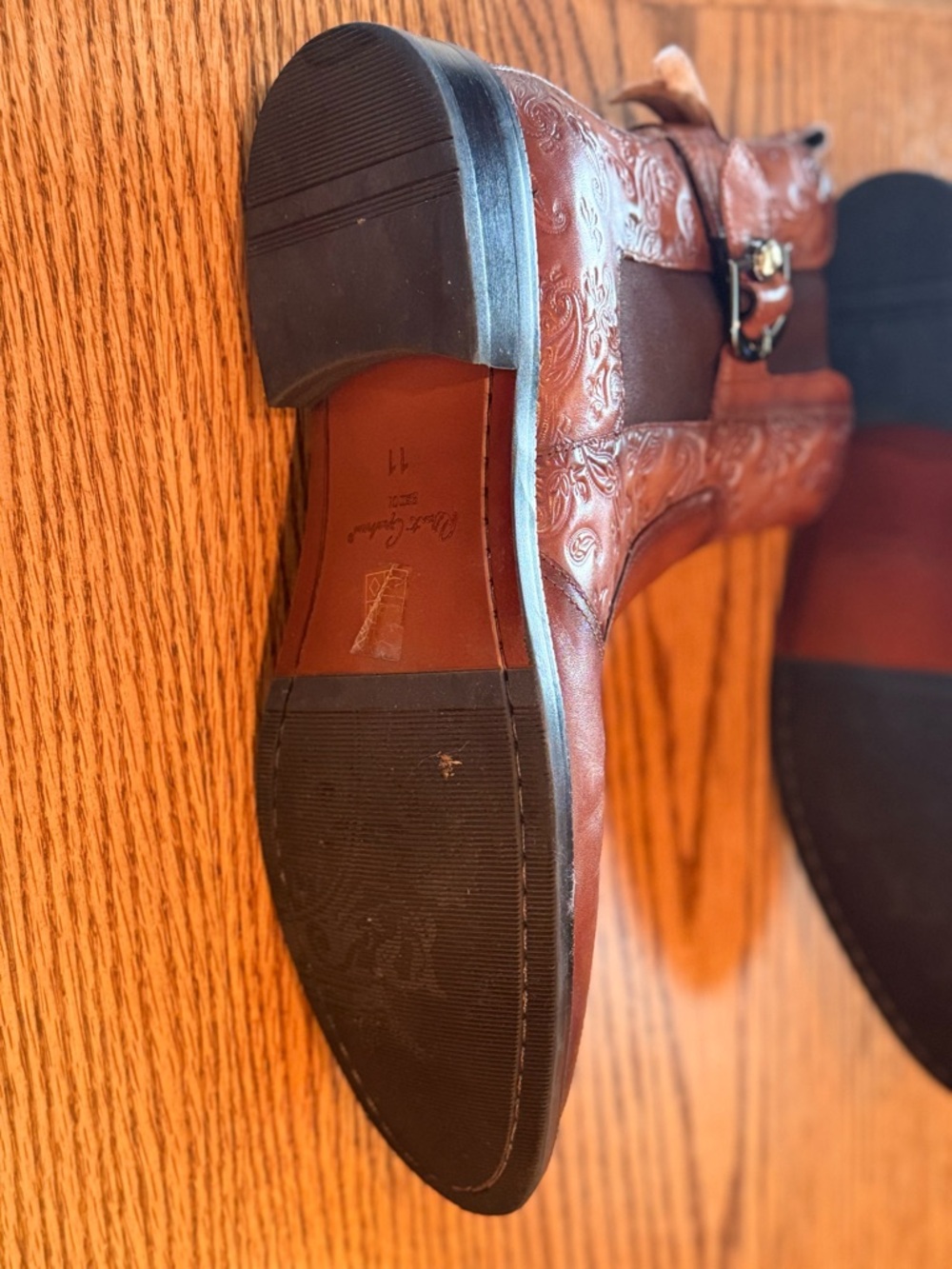 Robert Graham Men's Tooled Leather Brown Boot - Picture 3 of 8